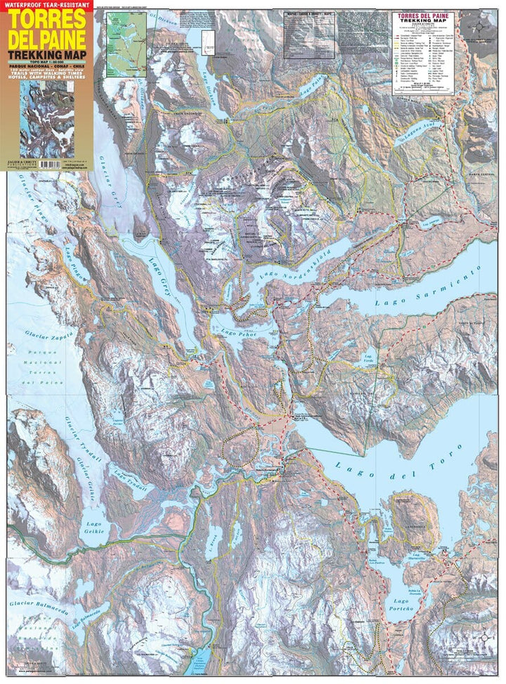 Carte de trekking - Torres del Paine | Zagier y Urruty carte pliée Zagier y Urruty 