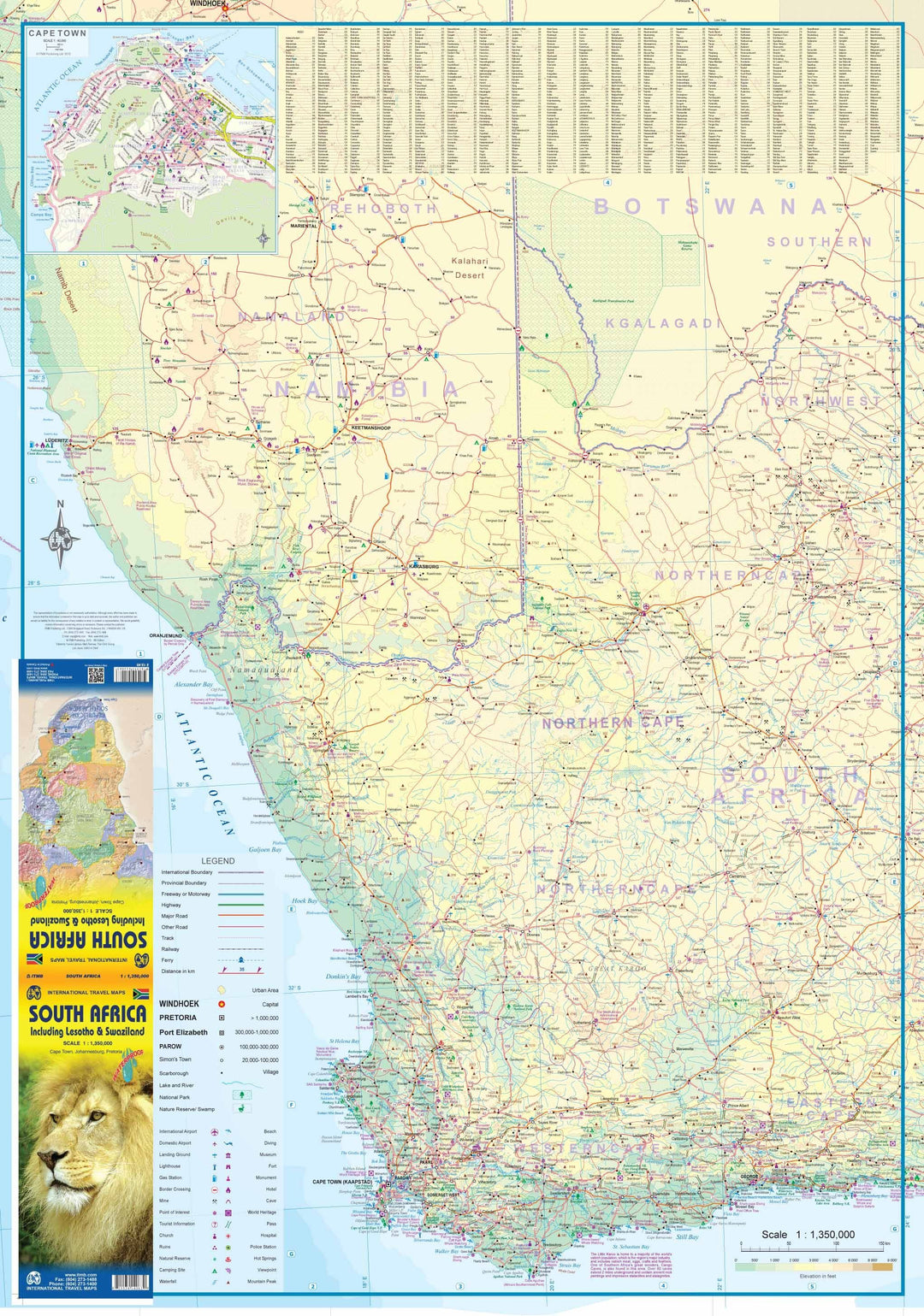 Carte de voyage - Afrique du Sud, Lesotho & Swaziland | ITM carte pliée ITM 