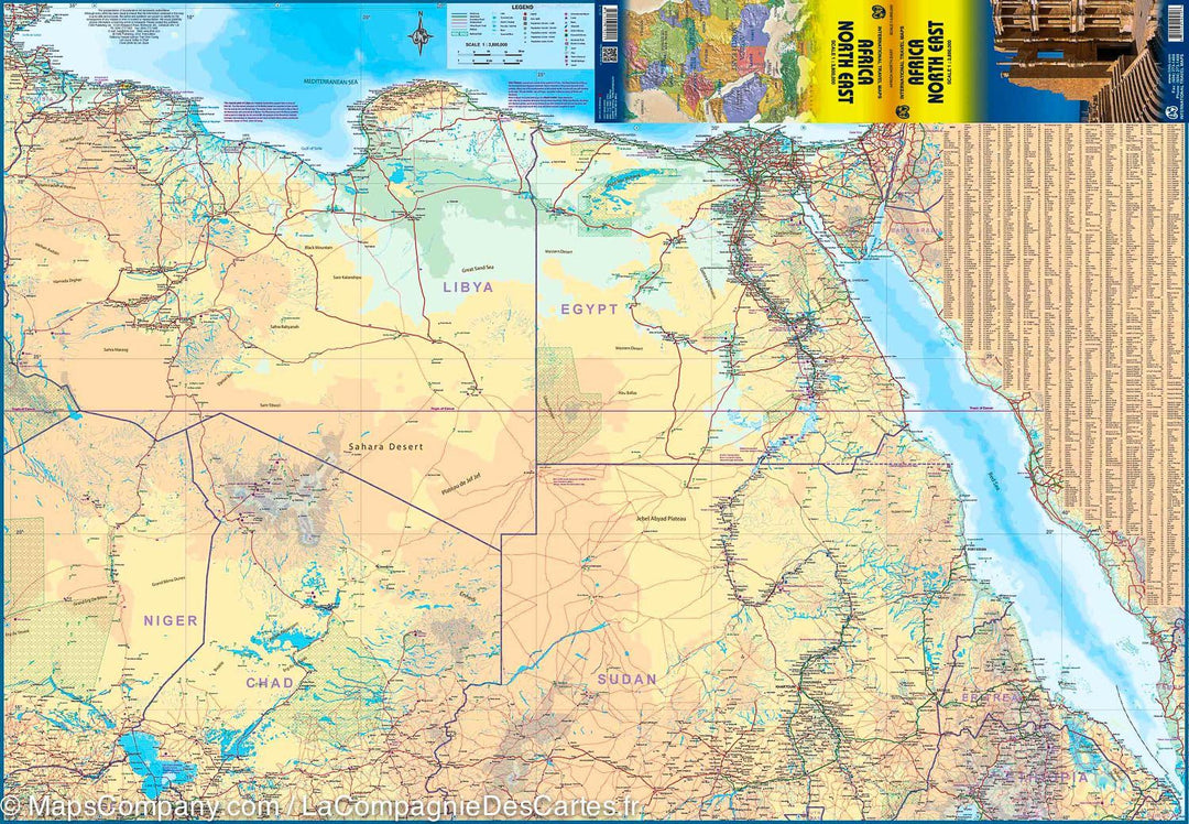 Carte de voyage - Afrique Nord-Est | ITM carte pliée ITM 