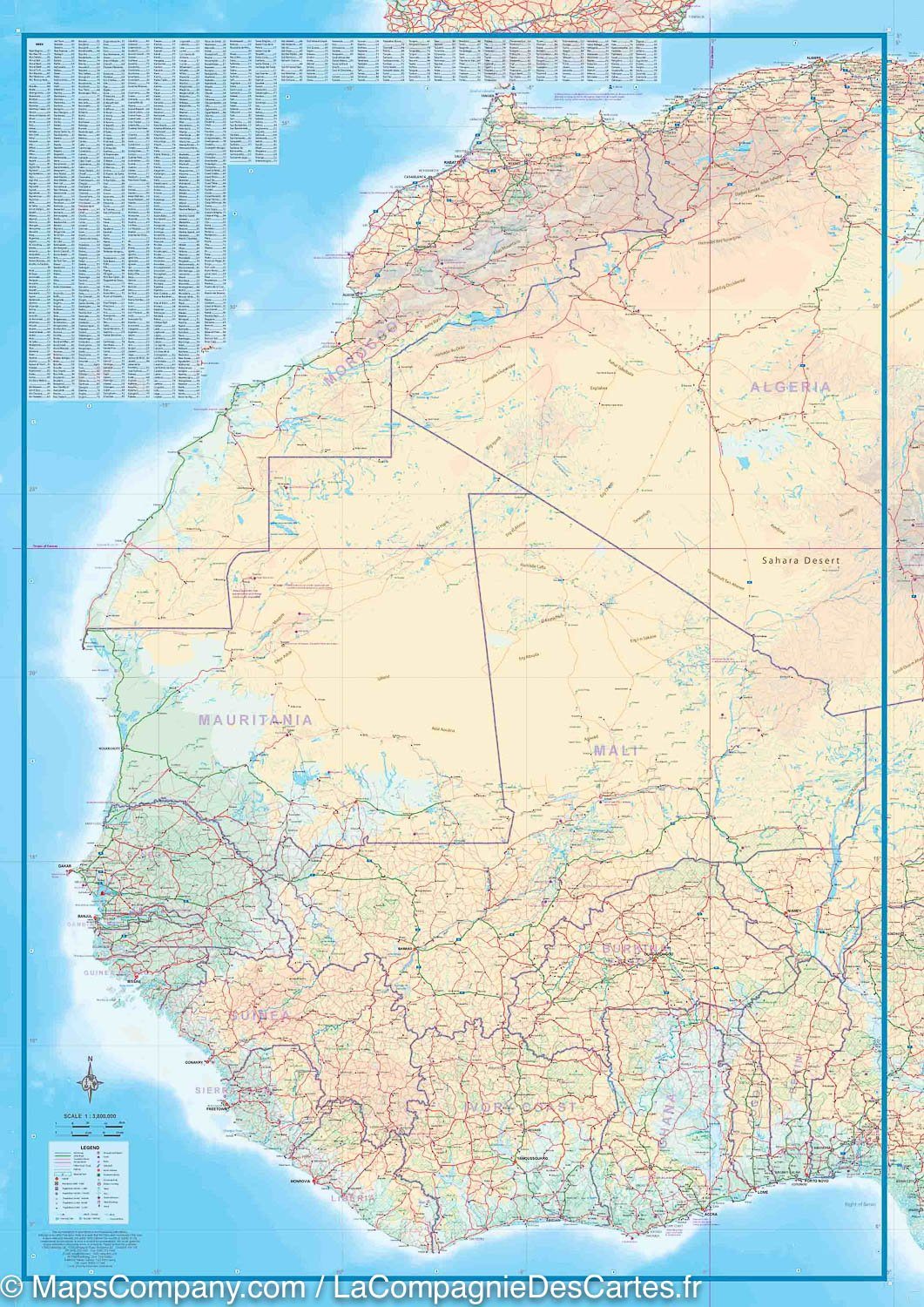 Carte de voyage - Afrique Nord-Ouest | ITM carte pliée ITM 