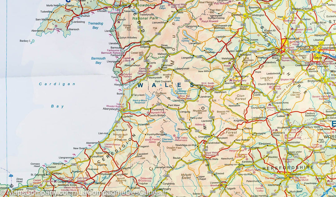 Carte de voyage - Angleterre et du Pays de Galles | ITM carte pliée ITM 