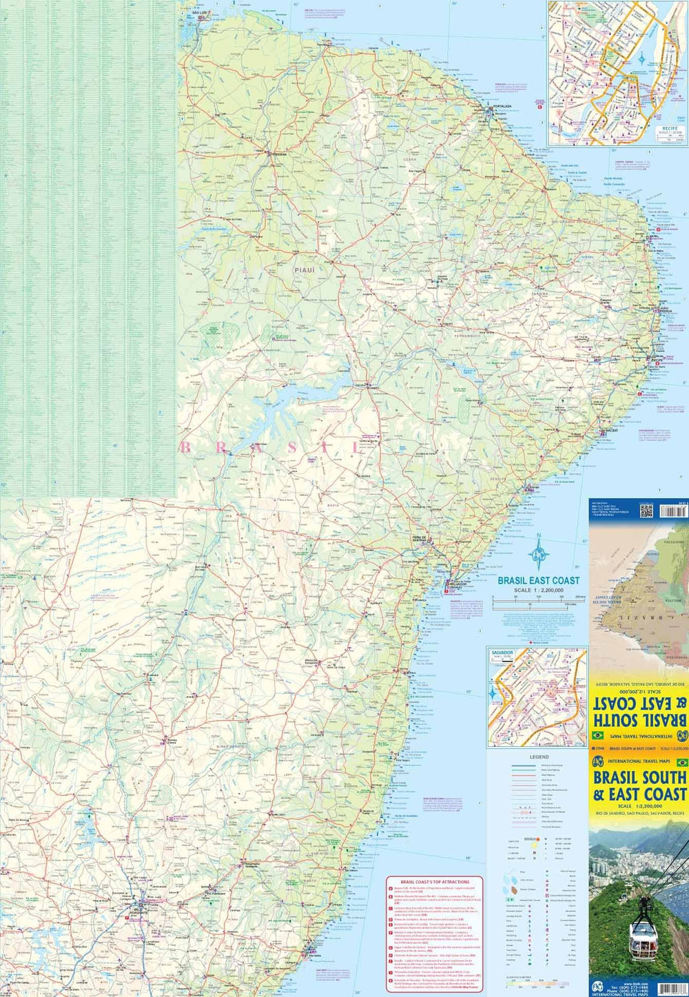 Carte de voyage - Brésil Sud & Côte est | ITM carte pliée ITM 