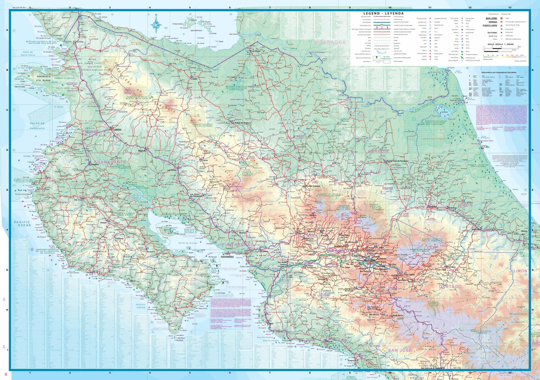 Carte du Costa Rica | ITM - La Compagnie des Cartes