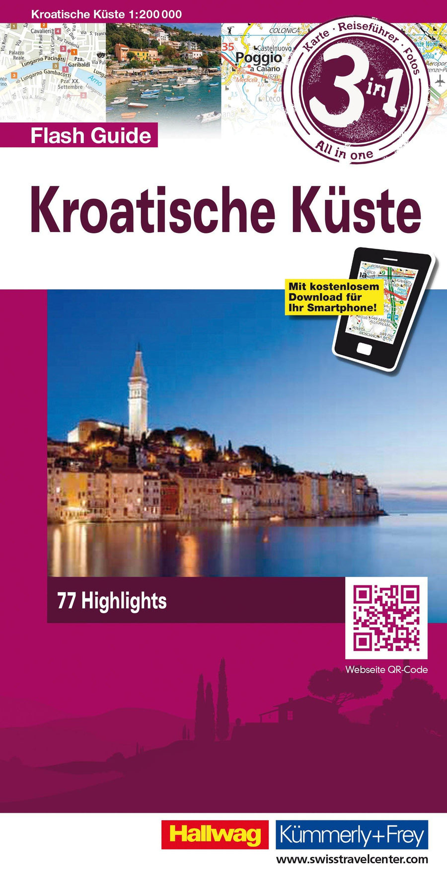 Carte de voyage - Côte Croate Flash Guide | Hallwag carte pliée Hallwag 