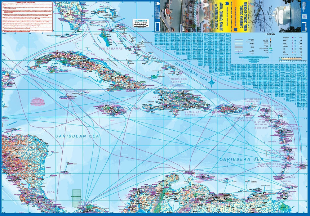 Carte de voyage - Croisières à Aruba, Curacao, Bonaire (Caraïbes) | ITM carte pliée ITM 