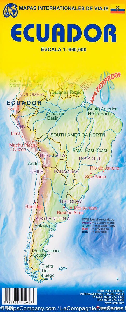 Carte de voyage - Equateur | ITM carte pliée ITM 