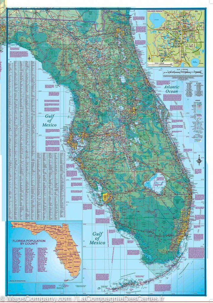 Carte de voyage - Floride et Sud des USA | ITM carte pliée ITM 