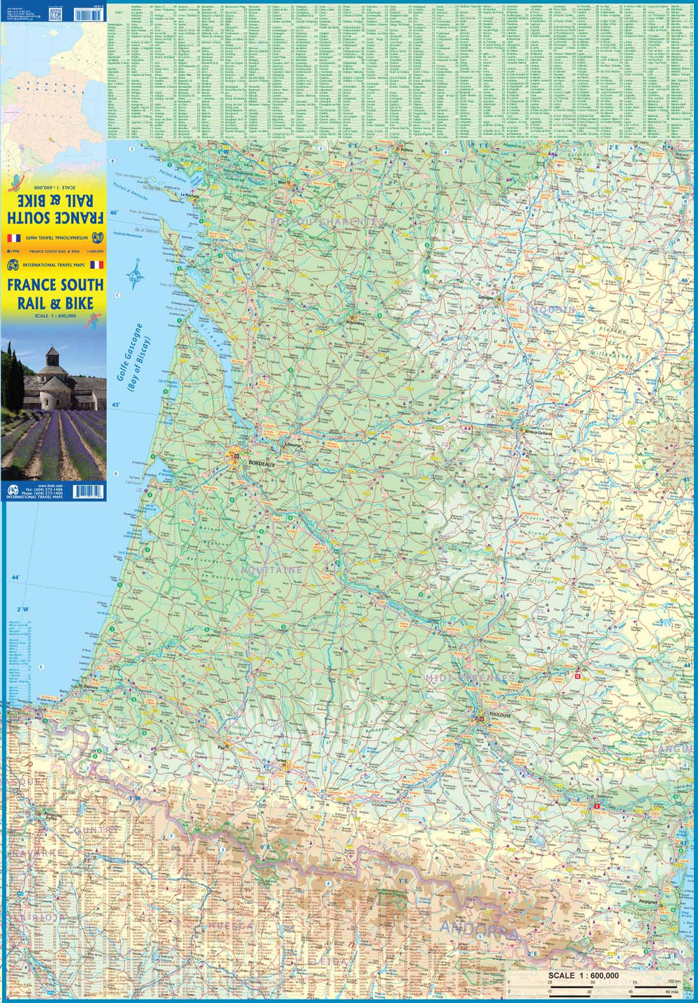 Carte de voyage - France Sud (vélo et chemins de fer) | ITM carte pliée ITM 