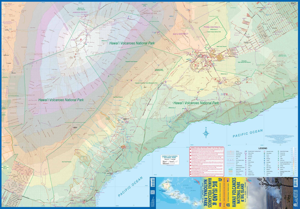 Carte de voyage - Hawaï : Parc national des volcans & Big Island | ITM carte pliée ITM 