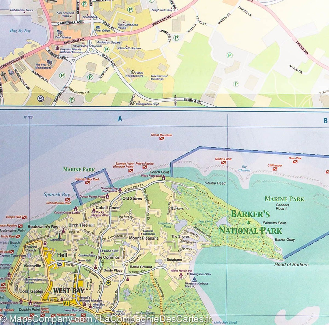 Carte de voyage - îles Caïman & Jamaïque | ITM carte pliée ITM 