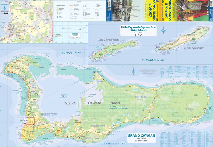 Carte de voyage - îles Caïman & Jamaïque | ITM carte pliée ITM 