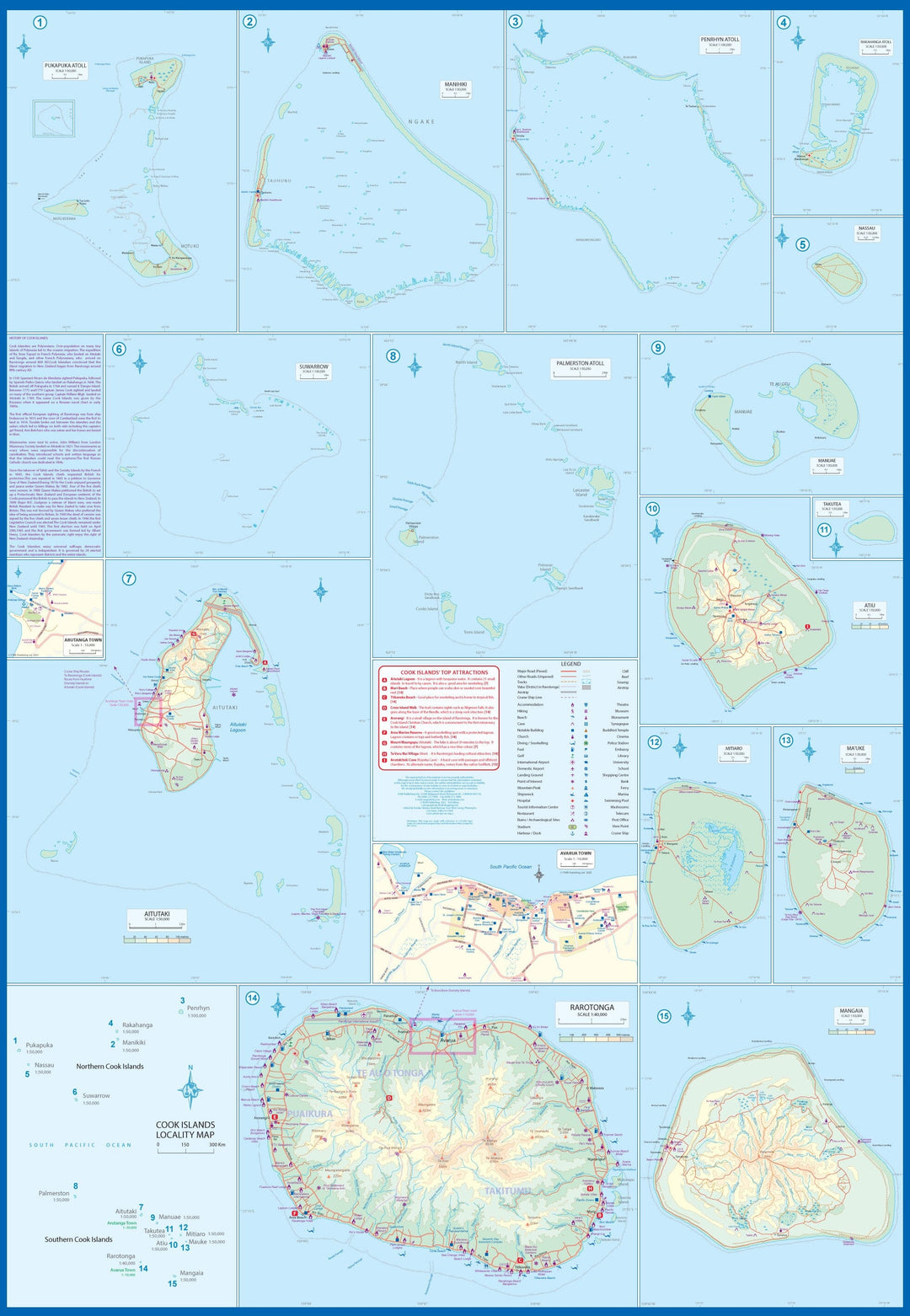 Carte de voyage - Iles Cook & Croisières dans le Pacifique oriental | ITM carte pliée ITM 