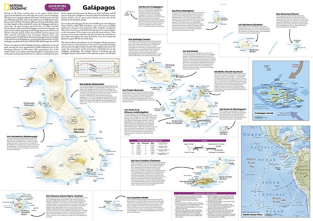 Carte de voyage - Iles Galapagos | National Geographic carte pliée National Geographic 