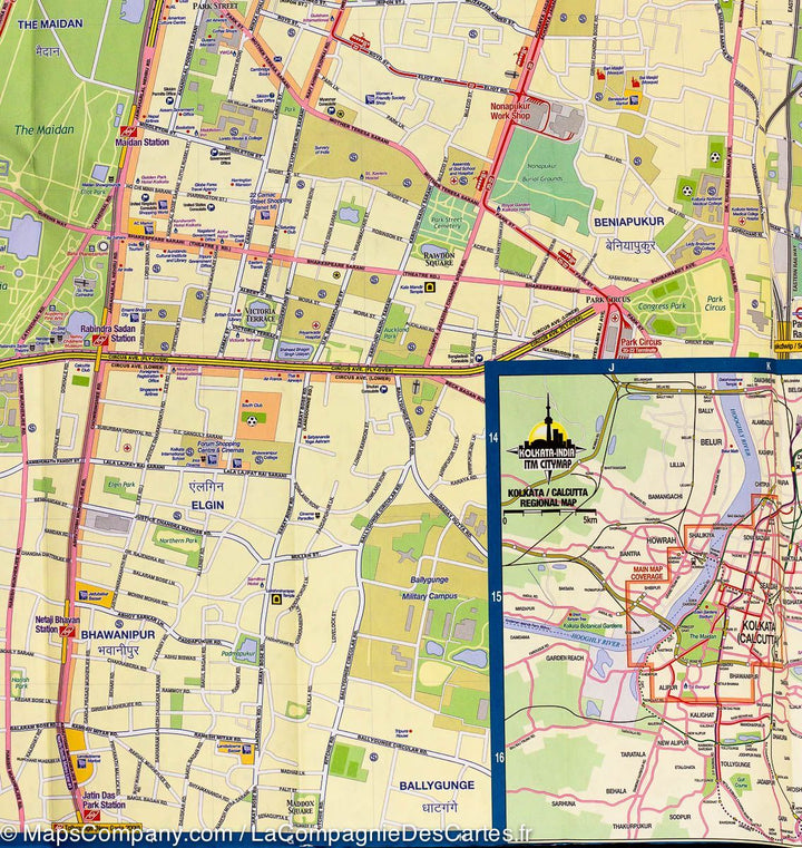 Carte de voyage - Inde Nord-Est & Plan de Calcutta | ITM carte pliée ITM 
