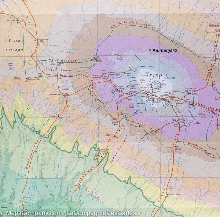 Carte du Kilimanjaro et de la Tanzanie Nord | ITM - La Compagnie des Cartes