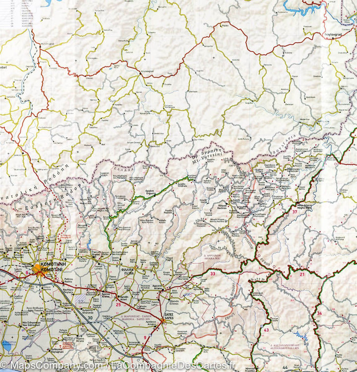 Carte de la Thrace et de l&rsquo;est de la Macédoine (région administrative grecque) | Terrain Cartography - La Compagnie des Cartes