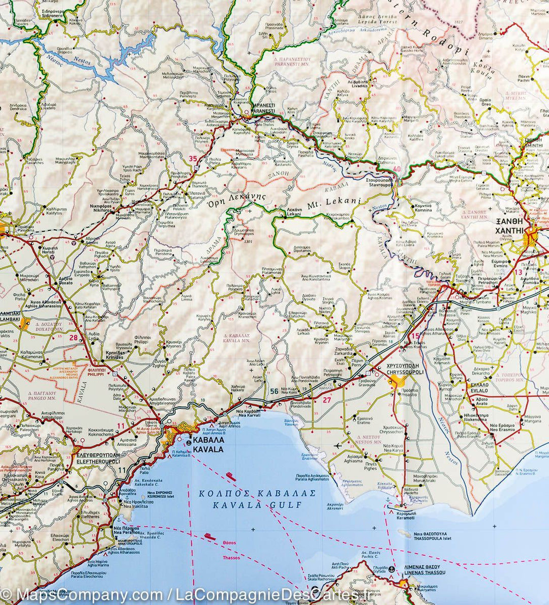 Carte de la Thrace et de l&rsquo;est de la Macédoine (région administrative grecque) | Terrain Cartography - La Compagnie des Cartes