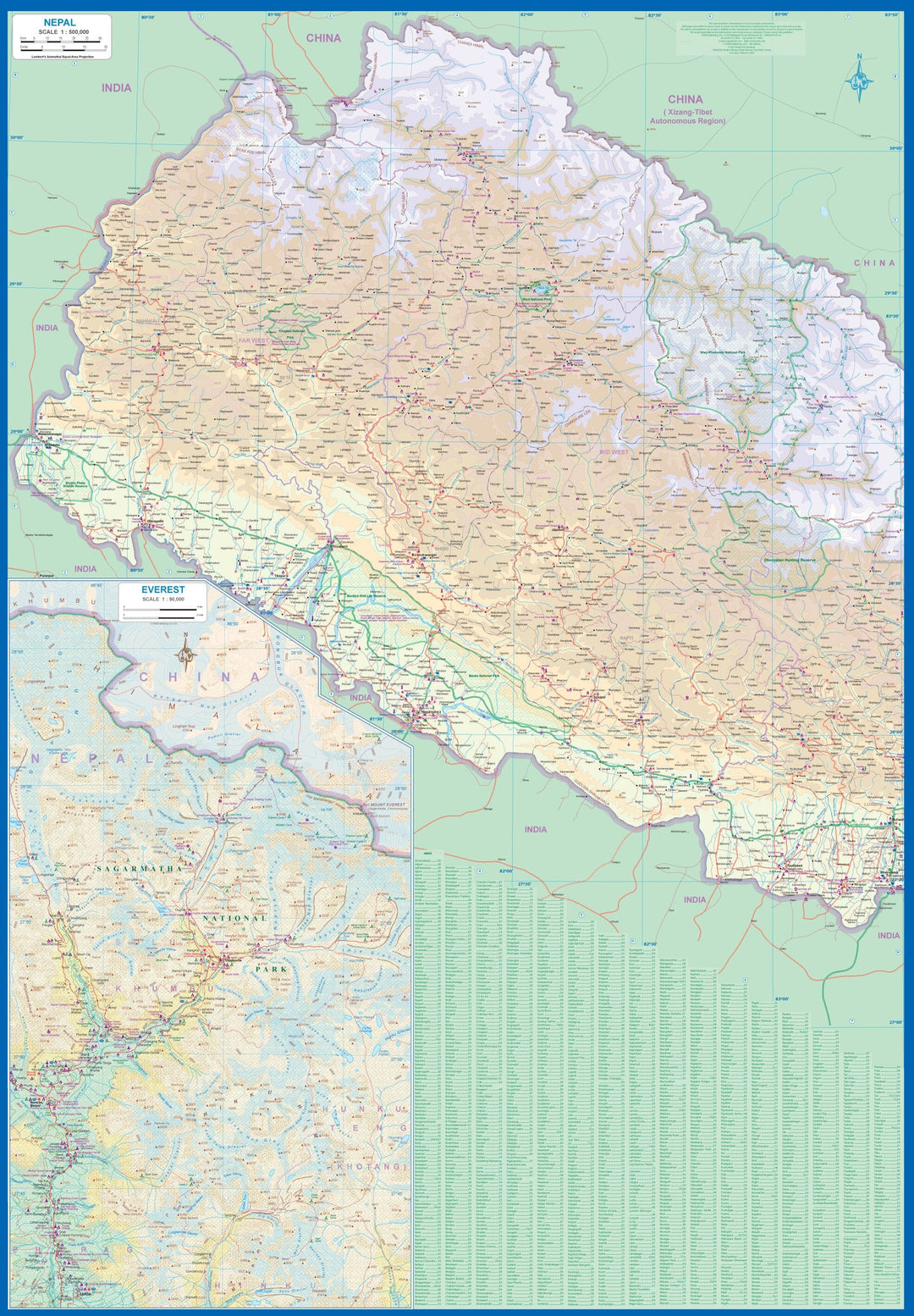 Carte de voyage - Népal | ITM carte pliée ITM 
