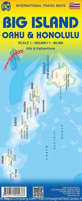 Carte de voyage - Oahu, Big Island & Honolulu (Hawaii) | ITM carte pliée ITM 