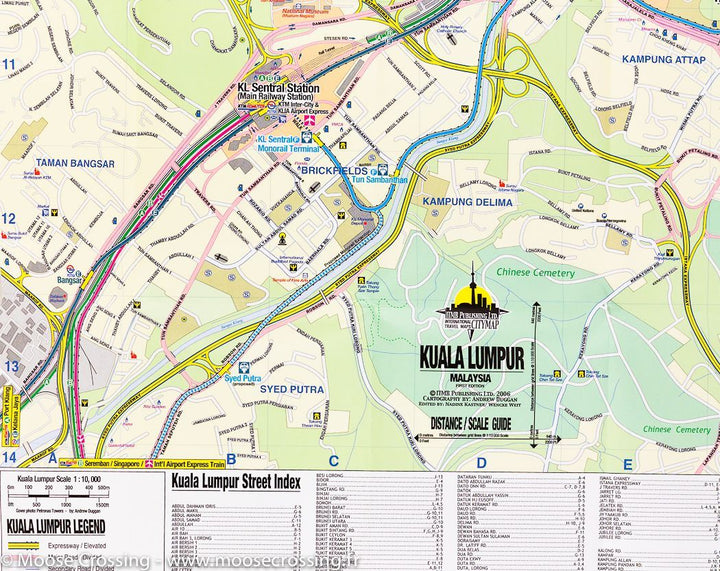 Carte de voyage - Péninsule malaise & Plan de Kuala Lumpur | ITM carte pliée ITM 