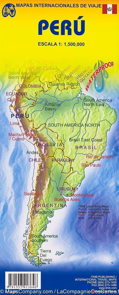 Carte de voyage - Pérou | ITM carte pliée ITM 
