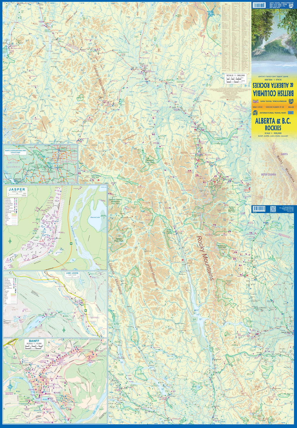 Carte de voyage - Rocheuses (Colombie Britannique et Alberta) | ITM carte pliée ITM 