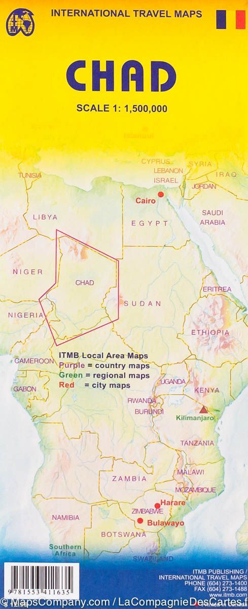 Carte de voyage - Tchad | ITM carte pliée ITM 