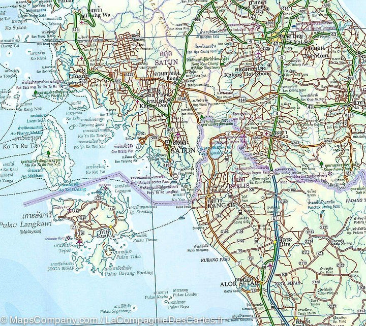 Carte de la Thailande Sud et Plan de Bangkok | ITM - La Compagnie des Cartes
