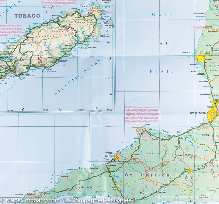Carte de Trinidad et Tobago | ITM - La Compagnie des Cartes