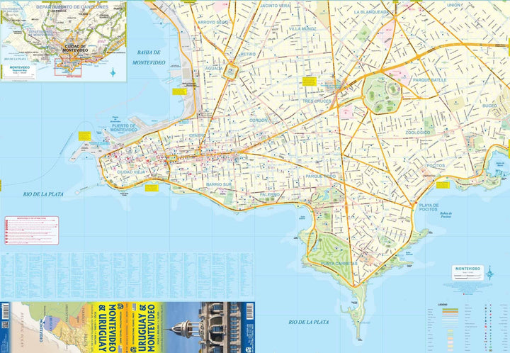 Carte de voyage - Uruguay & Plan de Montevideo | ITM carte pliée ITM 