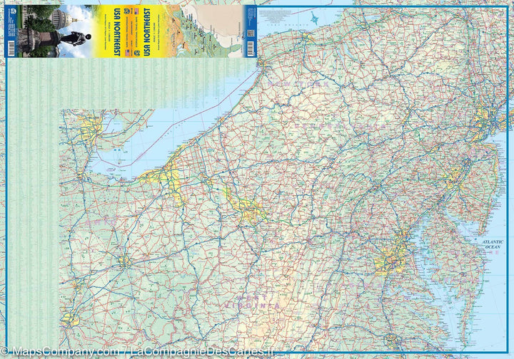 Carte de voyage - USA Nord-est (nord du Maine à la Virginie) | ITM carte pliée ITM 