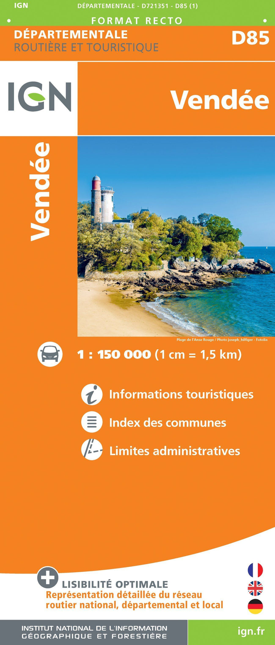 Carte départementale D85 - Vendée | IGN carte pliée IGN 