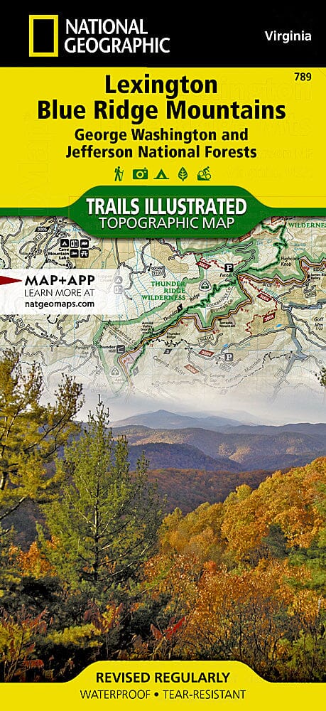 Carte des sentiers de Lexington / Blue Ridge Mountains, George Washington & Jefferson National Forest (Virginie), # 789 | National Geographic carte pliée National Geographic 