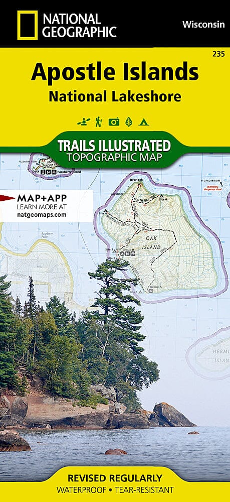 Carte des sentiers du Apostle Islands National Lakeshore (Wisconsin), # 235 | National Geographic carte pliée National Geographic 