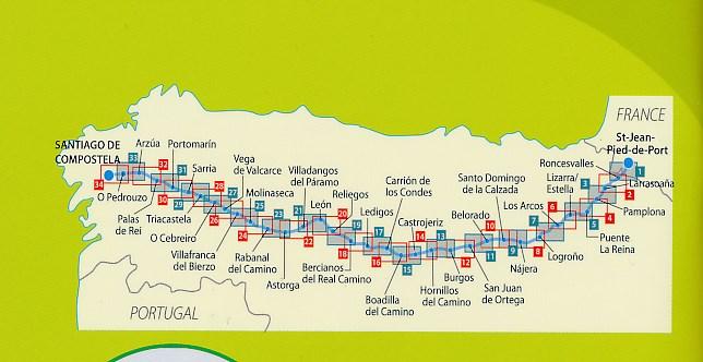Carte détaillée n°160 - Chemin de Compostelle, de St-Jean-Pied-de-Port à St-Jacques de Compostelle | Michelin carte pliée Michelin 
