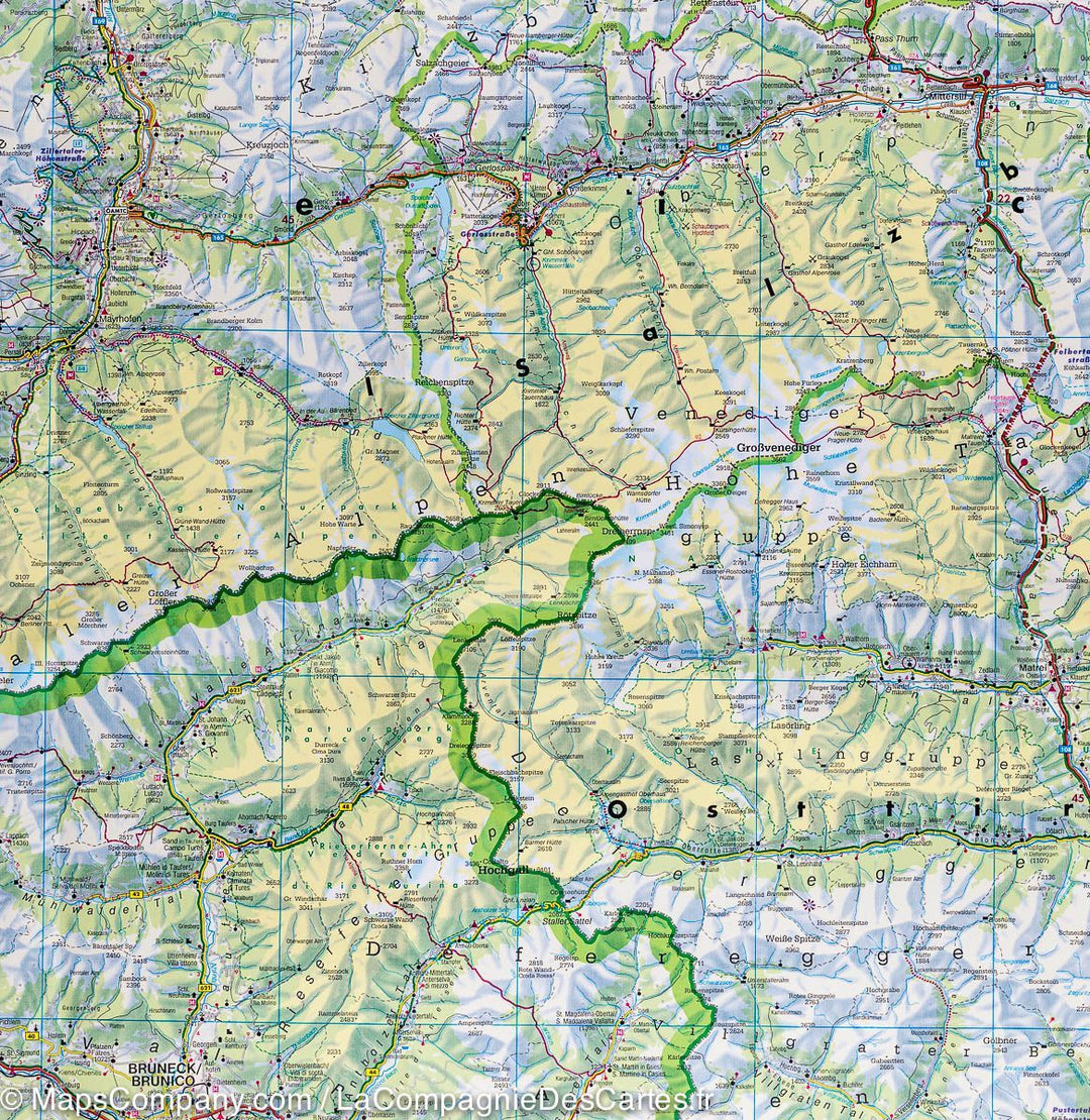 Carte détaillée du Tyrol Sud &#038; Région de Bolzano | Freytag &#038; Berndt - La Compagnie des Cartes
