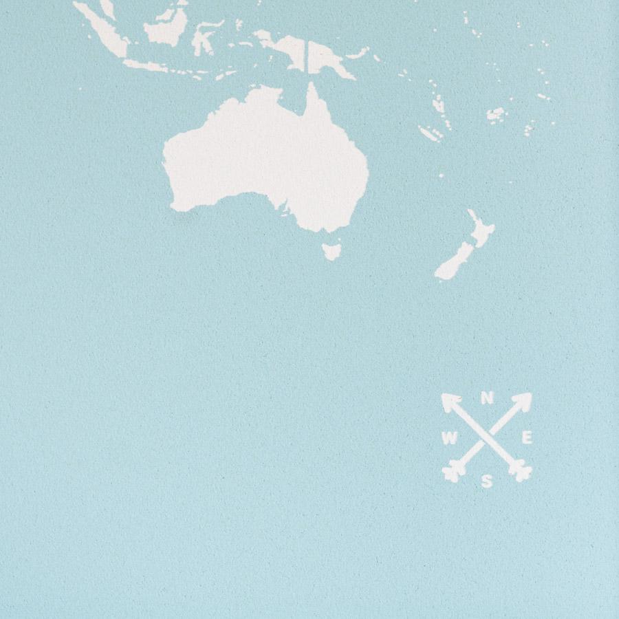 Carte du monde en liège - couleur naturelle, impression brun (90 x