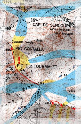 Carte Freeride - Pic du Midi de Bigorre, Grand Tourmalet | Freeride Map carte pliée Freeride Map 