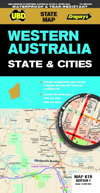 Carte générale - Australie-Occidentale, n° 619 | UBD Gregory's carte pliée UBD Gregory's 
