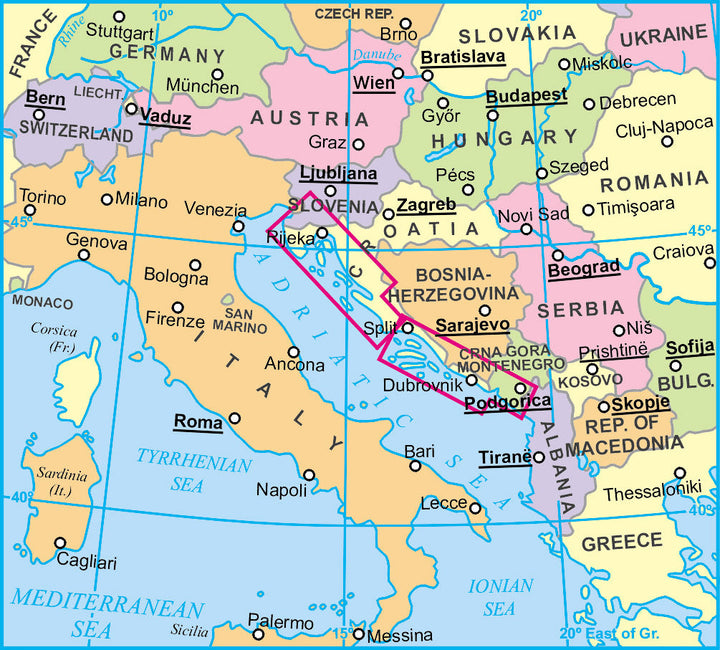 Carte géographique - Dalmatie & Istrie | Gizi Map carte pliée Gizi Map 