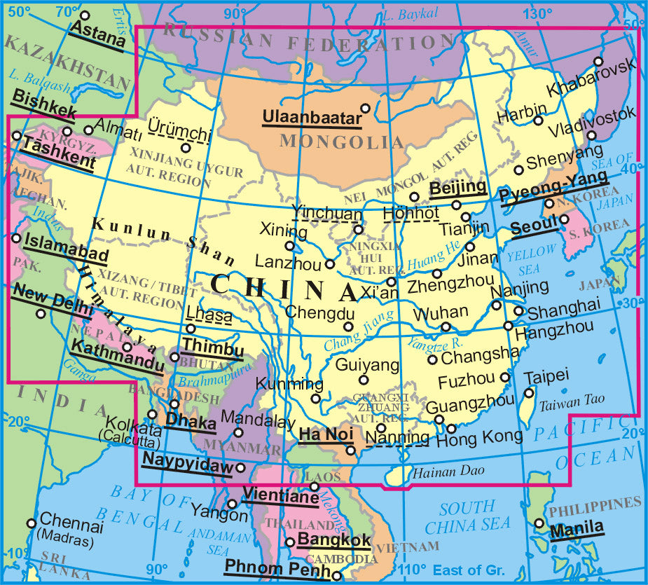 Carte géographique de la Chine | Gizi Map carte pliée Gizi Map 