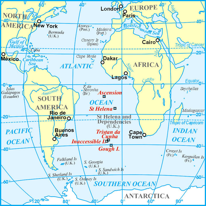 Carte géographique - îles Sainte Hélène, Ascension et Tristan Da Cunha | Gizi Map carte pliée Gizi Map 
