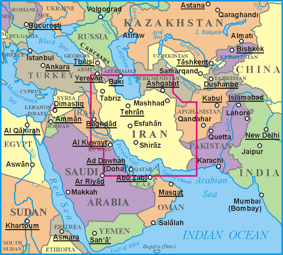 Carte géographique - Iran | Gizi Map carte pliée Gizi Map 