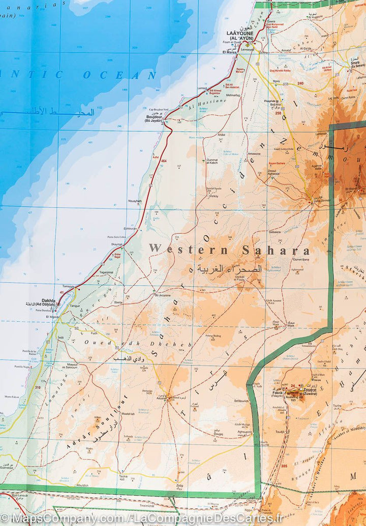 Carte géographique - Mauritanie et Sahara Occidental | Gizi Map carte pliée Gizi Map 