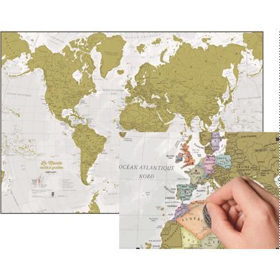 Carte du monde à gratter (anglais) | Maps International - La Compagnie des Cartes