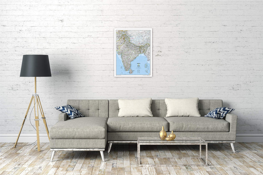Carte murale (en anglais) - Inde - 60 x 77 cm | National Geographic carte murale petit tube National Geographic 