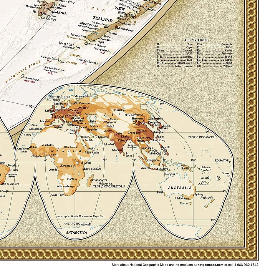 World Map - Carte du Monde - Vintage style - AFFICHE / POSTER envoi en tube