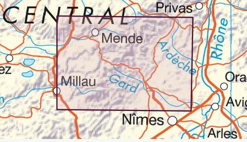 Carte murale en relief - Cévennes, Gorges du Tarn et de l'Ardèche | IGN carte relief grande dimension IGN 