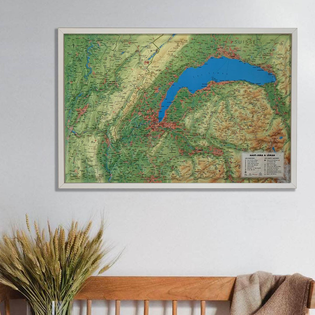Carte murale en relief - Haut-Jura & Léman - 41 cm x 61 cm | 3D Map carte relief 3D Map 