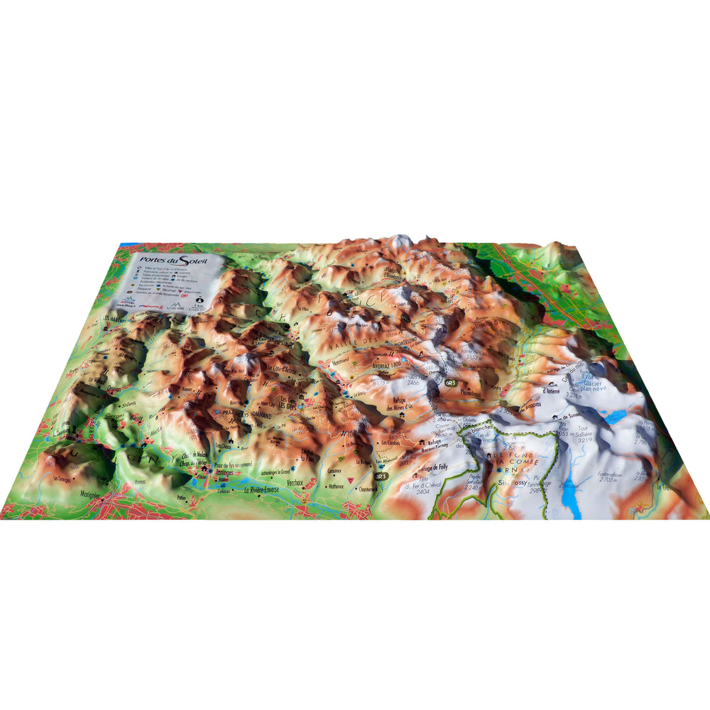Carte murale en relief - Portes du Soleil - 29,5 x 19,5 cm | 3D Map carte relief petit format 3D Map 